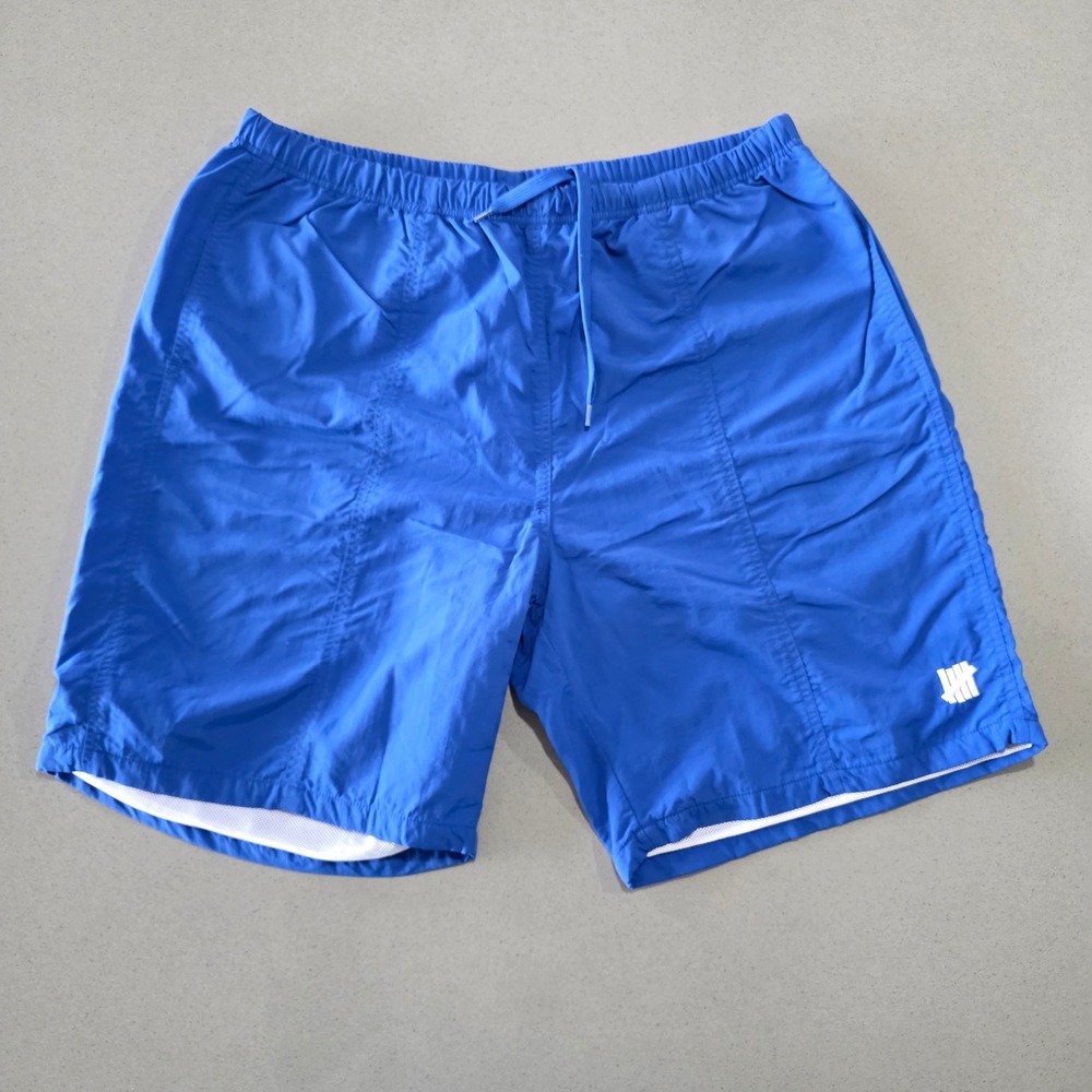 Undefeated Mens Blue Nylon Mesh Lined Swim Trunks Shorts XL B-0009